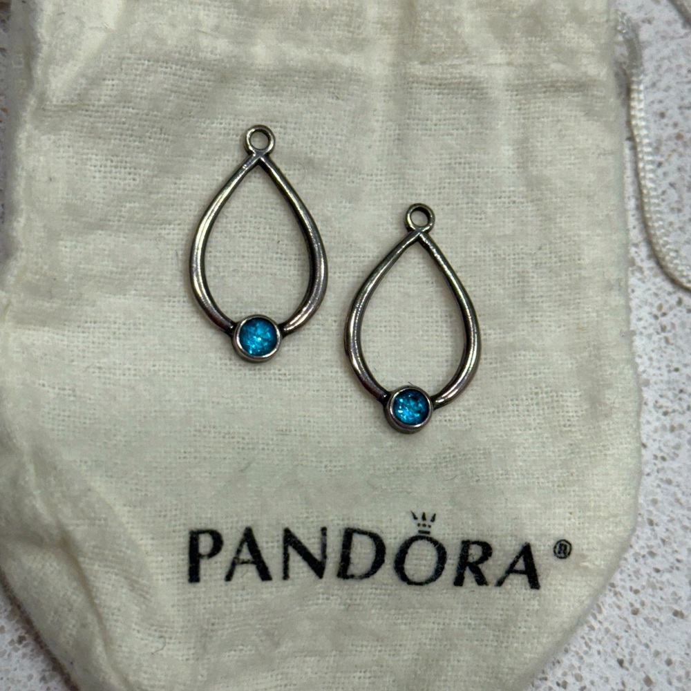 Retired Pandora Compose Teal Topaz Teardrop earring charm 290622TPP